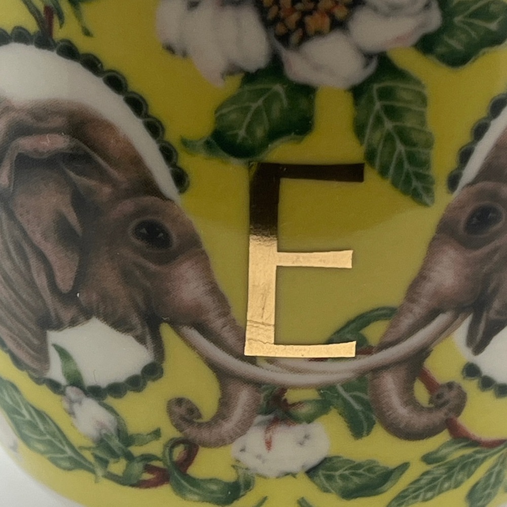 Anthropologie x Lou Rota “E” Elephant Mug with Gold Trim - Picture 10 of 14